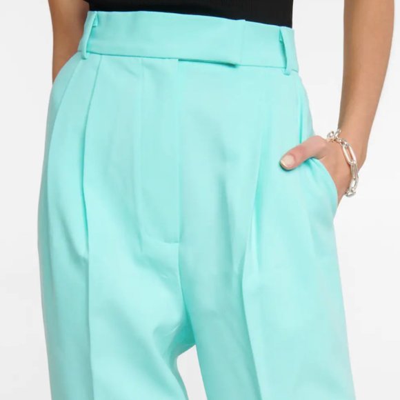 City Chic Vintage High Trouser Waist Pleated Dress Pant Sky Blue Teal SZ… - Picture 2 of 16